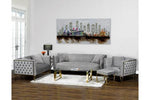 Aura 3 Pc Velow Fabric Sofa Set