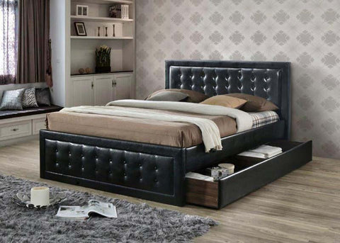 Haemus Contemporary Design Leather Upholstered King/Queen Bed Frame