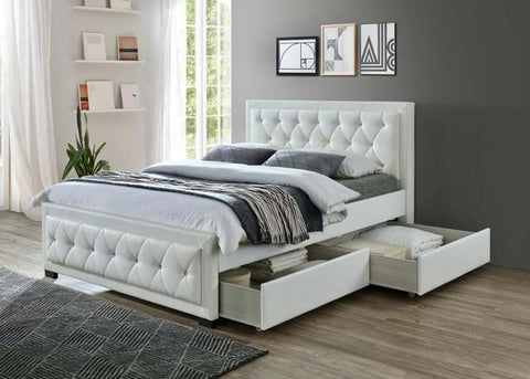 Whiteny with crystal tufted bed