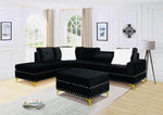 Zaidda Velvet Plush Sectional Sofa with FREE Storage Ottoman