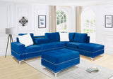 Zaidda Velvet Plush Sectional Sofa with FREE Storage Ottoman