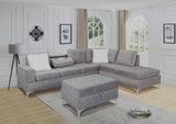 Zaidda Velvet Plush Sectional Sofa with FREE Storage Ottoman