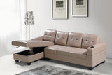 1839 Black Leather Sectional Sofa with storage chase