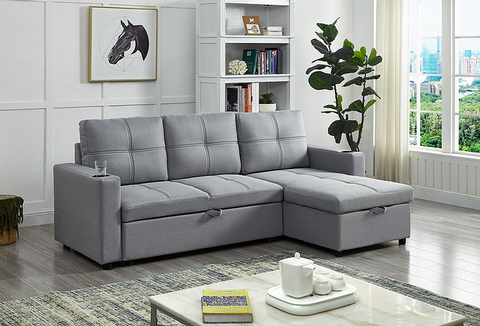 Harlton Sectional Sofa Bed with Storage Chaise