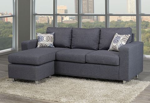 Hovis Reversible Sectional Sofa with Chrome Legs