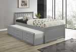 Dulcie Single Grey Pull-Out Trundle Day Bed