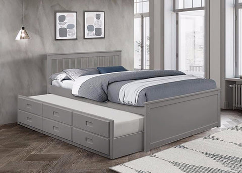 Sofren Grey Wooden Trudle Bed