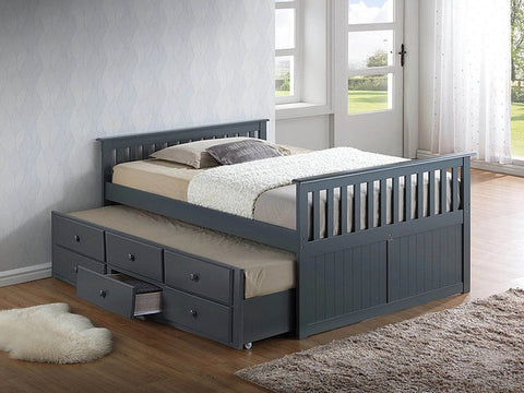 Alimi Grey Full/Twin Trundle Bed