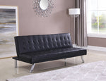 Foti Black PU Sofa Bed