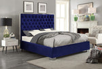 Acton Blue Velvet King/Queen Platform Bed