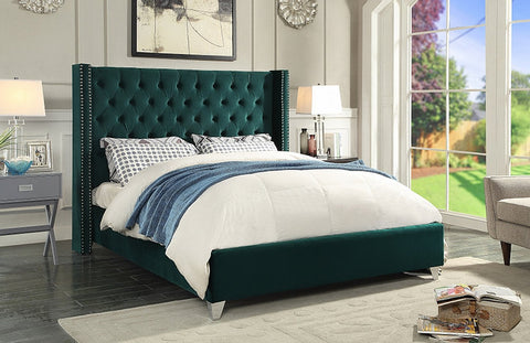 Petros Green Velvet King/Queen Platform Bed