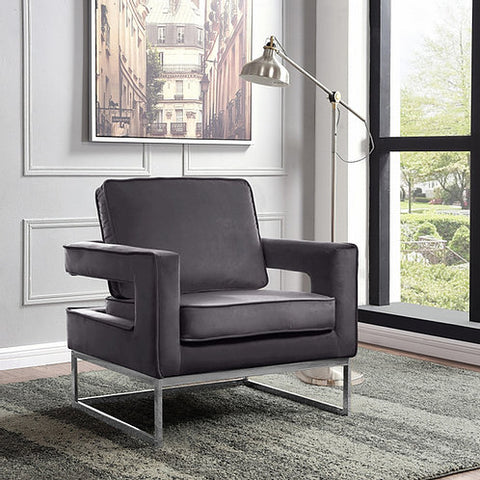 Mitchell Grey Velvet Chair