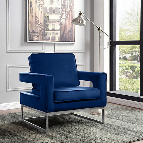 Mitchell Blue Velvet Chair