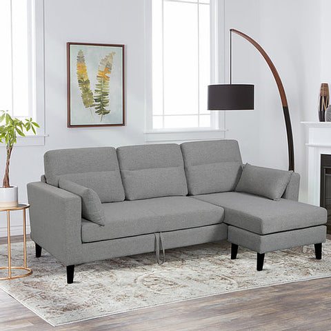 Sury Light Grey Sectional Sofa Bed