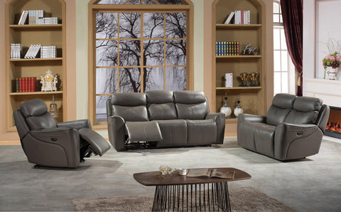 Isabeel Italian leather match 3 Pc power Recliner Sofa Set