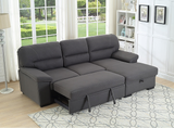 Seneca Elephant Skin Sectional Sofa Bed with Storage Chaise