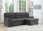 Seneca Elephant Skin Sectional Sofa Bed with Storage Chaise