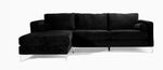 Athena Modern Design L-Sectional Sofa with Chrome legs