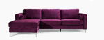 Athena Modern Design L-Sectional Sofa with Chrome legs