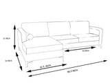 Athena Modern Design L-Sectional Sofa with Chrome legs