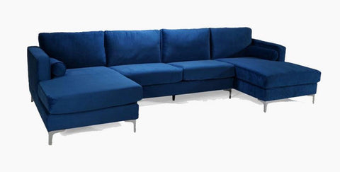 Umbria Modern Design U-Sectional Sofa with Chrome Legs