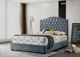 Avery Modern Design Chenille Fabric Upholstered King/Queen Bed Frame