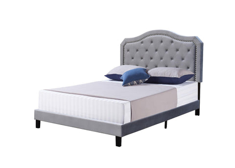 Jess Contemporary Design Queen Bed Frame with Button Tufted Headboard