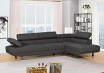 Elin Dark Grey Fabric Sectional Sofa