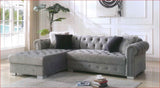 Mauzy Velvet Button Tufted Sectional Sofa