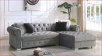 Mauzy Velvet Button Tufted Sectional Sofa