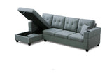 Huber Grey Sectional Sofa with Storage Chaise