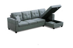 Huber Grey Sectional Sofa with Storage Chaise