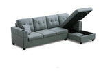 Huber Grey Sectional Sofa with Storage Chaise