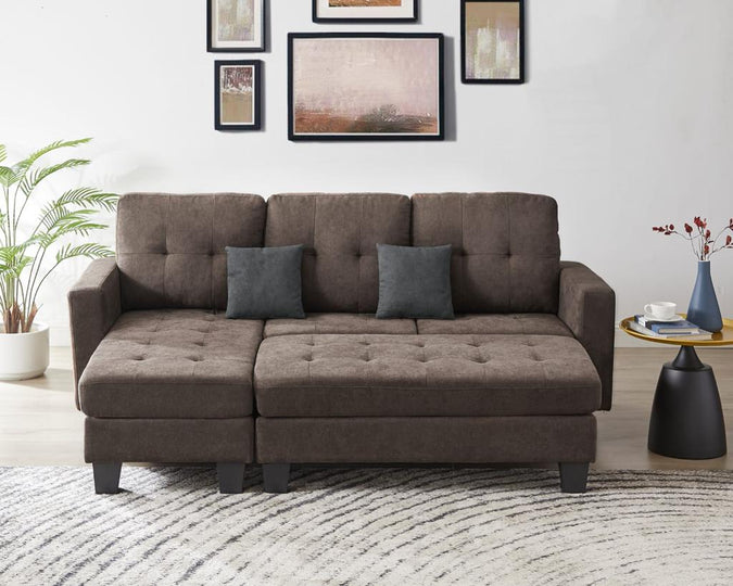 Hvar Brown Sectional Sofa with FREE Ottoman