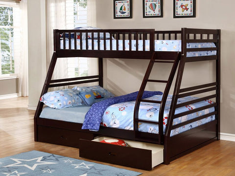 Irwin Twin/Full Wooden Bunk Bed with Storage Drawers