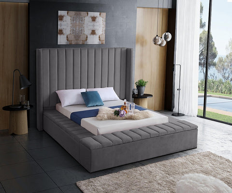 Harlow Contemporary Design Bed with Storage Benches