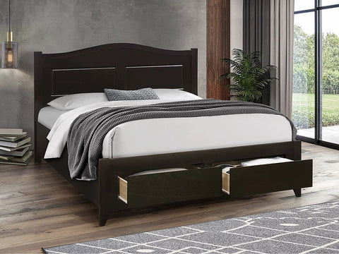 Forsan Classic Design Wooden Bed with Storage Drawers