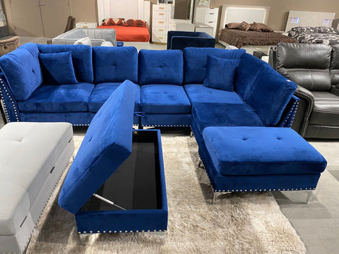 KW Luxury Velvet plush sectional sofas