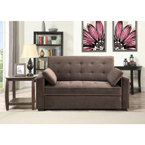 Java Contemporary Style Pull-Out Sofa Bed with Creme Piping