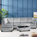 Julia Revesible Sectional Sofa with Storage Ottoman